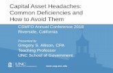 Capital Asset Headaches: Common Deficiencies and How to ...