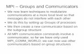 MPI – Groups and Communicators