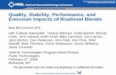 Quality, Stability, Performance, and Emission Impacts of ...