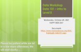 Data Workshop October 2021- Data 101