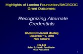 Recognizing Alternate Credentials - SACSCOC