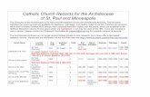 Catholic Church Records for the Archdiocese of St. Paul ...
