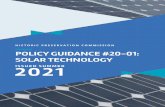 POLICY GUIDANCE #20-01: SOLAR TECHNOLOGY