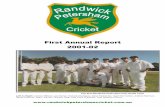 First Annual Report 2001-02 - Randwick Petersham Cricket