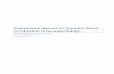 Examination Manual for Specialty Board Certification in ...