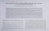 Reiiabiiity of in Vitro Microleakage Tests: A Literature ...