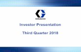 Investor Presentation Third Quarter 2018