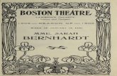 Boston Theatre Mme. Sarah Bernhardt Program