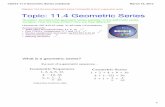 Topic: 11.4 Geometric Series - Weebly