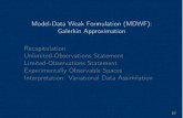 Model-Data Weak Formulation (MDWF): Galerkin Approximation ...