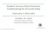 Student Success Data Elements: Collaborating for Accurate Data
