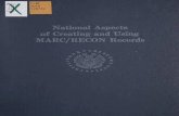 National aspects of creating and using MARC/RECON records