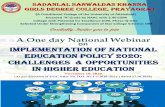 A One day National Webinar on Implementation of National ...