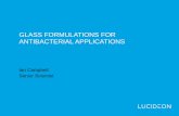 GLASS FORMULATIONS FOR ANTIBACTERIAL APPLICATIONS