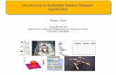 Introduction to Embedded Systems Research: Speci cation