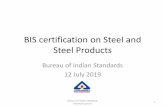 BIS certification on Steel and Steel Products