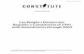 Lao People's Democratic Republic's Constitution of 1991 ...