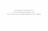 Financial Statements Consolidated Coffee, Inc.