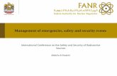 Management of emergencies, safety and security events