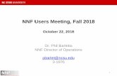 NNF Users Meeting, Fall 2018