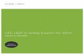 CEF, LEEF & Syslog Support for SIEM User's Guide