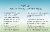 Warm-Up Topic: Air Masses & Weather Fronts