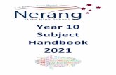 Year 10 Subject Handbook 2021 - e Q