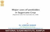 Major uses of pesticides in Sugarcane Crop