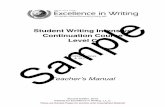 Student Writing Intensive Continuation Course Sample Level C