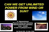 CAN WE GET UNLIMITED POWER FROM WIND OR SUN?