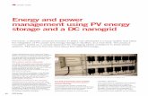 Energy and power management using PV energy storage and a ...
