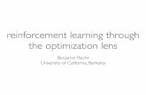 reinforcement learning through the optimization lens