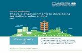 The role of governments in developing agriculture value chains