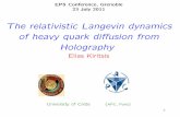 The relativistic Langevin dynamics of heavy quark diﬀusion ...