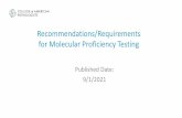 Recommendations/Requirements for Molecular Proficiency Testing