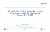 AP1000 COL Piping Analysis, Hazard Evaluation, and LBB ...