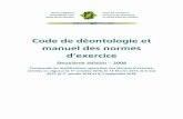 Code de deontologie et manuel des normes d'exercice