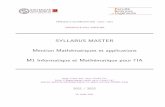 SYLLABUS MASTER Mention Math ematiques et applications M1 ...