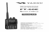 EMETTEUR/RECÉPTEUR VHF/UHF FM BI-BANDES FT-60E