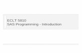 ECLT 5810 SAS Programming - Introduction