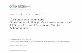 Criterion for the Sustainability Assessment of Ultra-Low ...