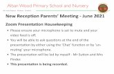 New Reception Parents’ Meeting - June 2021