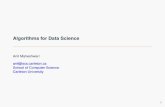 Algorithms for Data Science - people.scs.carleton.ca