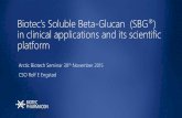 Biotec’s Soluble Beta-Glucan (SBG in clinical applications ...