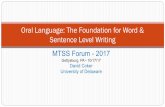 Oral Language: The Foundation for Word & Sentence Level ...
