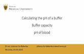 Calculating the pH of a buffer Buffer capacity pH of blood