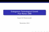 Endogenous Technological Growth Paul Romer 1990