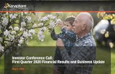 Investor Conference Call: First Quarter 2020 Financial ...