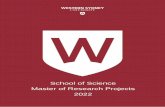 School of Science Master of Research Projects 2022