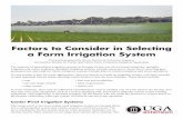Factors to Consider in Selecting a Farm Irrigation System